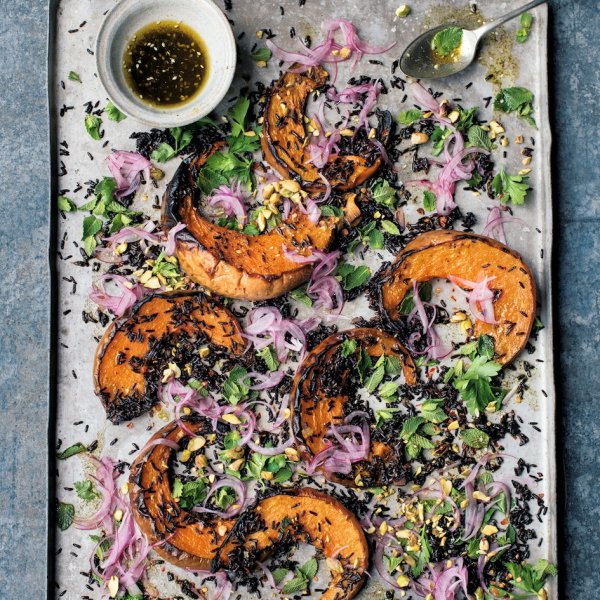 Roasted pumpkin and black rice